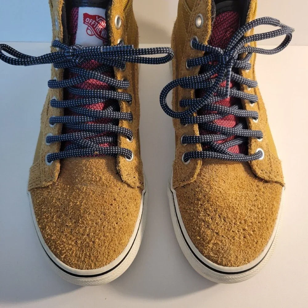 VANS‎ Sk8 Men 5 Women 6.5 Tan Brown Suede High Top Skate Shoes Sneakers VGC